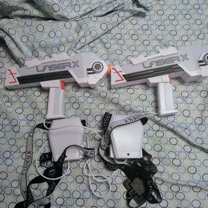 LASER X Set of 2 Laser Gaming Set indoor/Outdoor Laser Tag Guns 8.E3